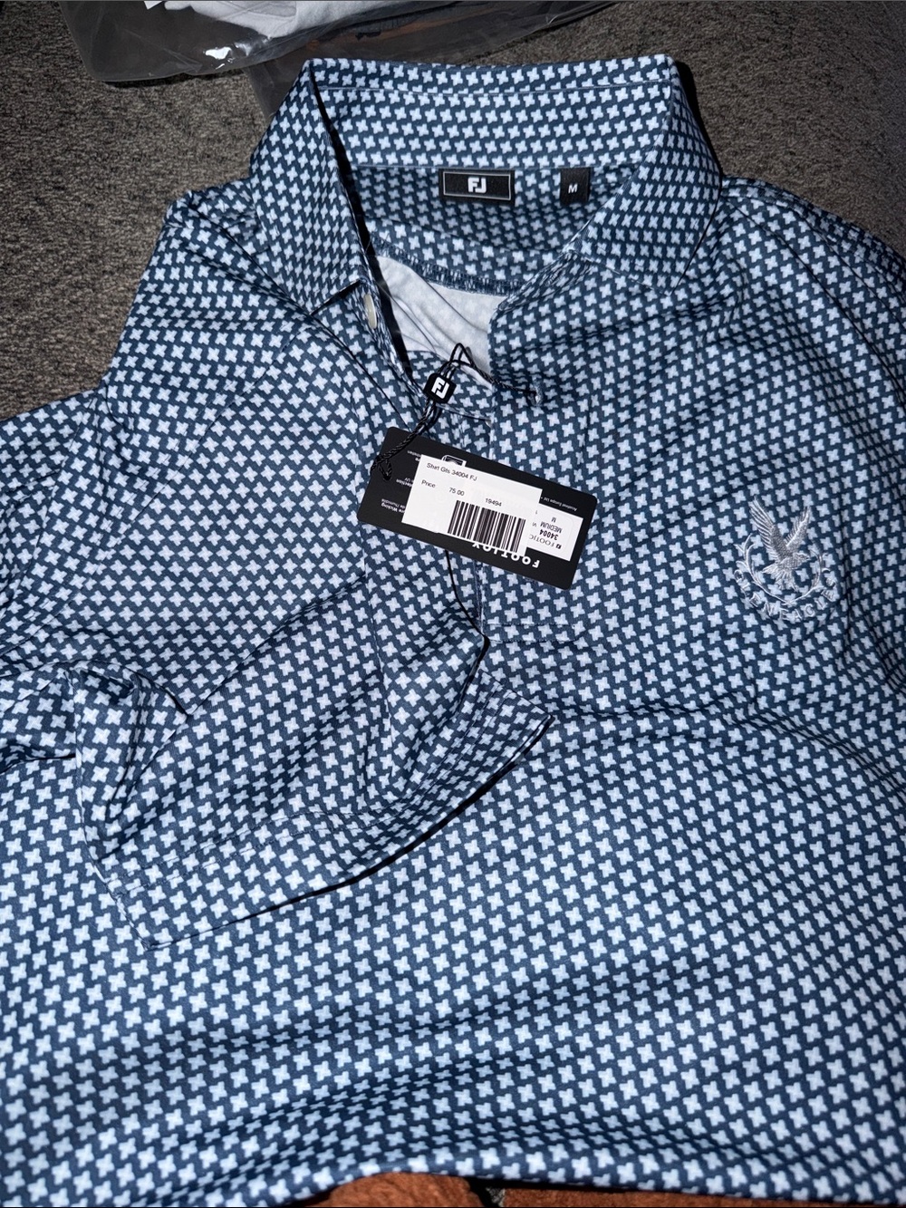 FootJoy Blue Micro-Geo Print Polo